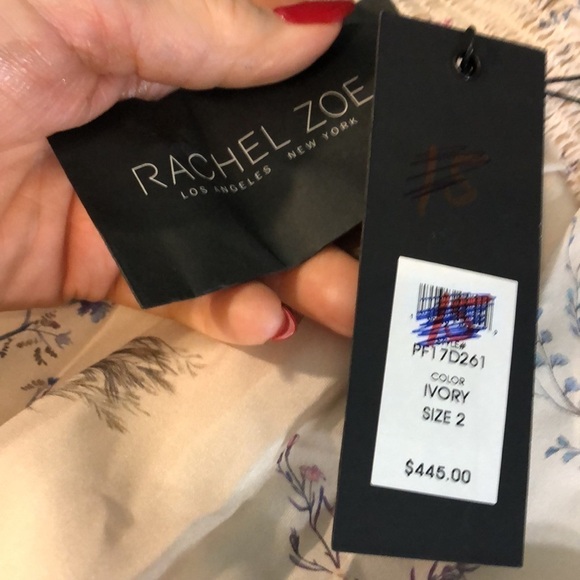 Rachel Zoe Meade Cold Shoulder Dress Silk Chiffon NWT Mini Ivory Size 2 - Picture 11 of 13